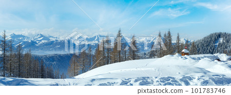 Winter  Dachstein mountain massif panorama 101783746