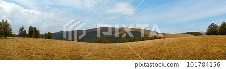 Evening Carpathian Mountains, Ukraine, panoramic landscape. Evening Carpathian Mountains, Ukraine, panoramic landscape. 101784156