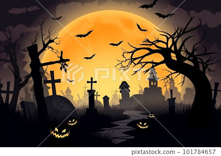 Halloween party border. Generative ai. 101784657