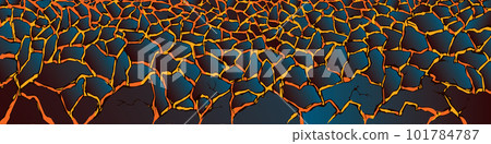 Molten magma. Vector drawing of volcanic lava 101784787