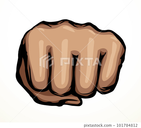 Vector drawing. Male fist on white background Vector drawing. Male fist on white background 101784812