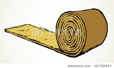 Rolled straw roll. Vector drawing Rolled straw roll. Vector drawing 101784814