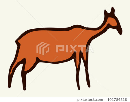 Primitive rock painting. Vector drawing Primitive rock painting. Vector drawing 101784818