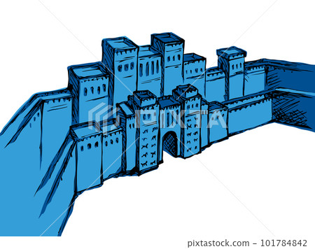 Babylonian Gate. Vector drawing scene 101784842