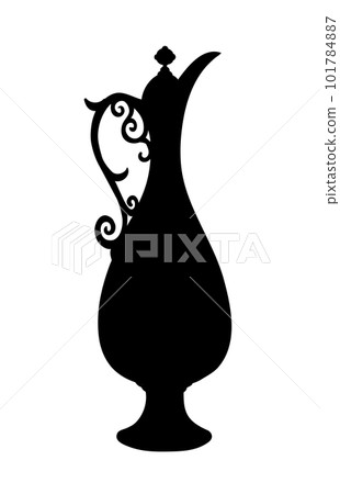 Silhouette of the Arab jug. Vector drawing Silhouette of the Arab jug. Vector drawing 101784887