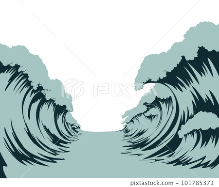 The sea was divided in two. Vector drawing - Stock Illustration ...