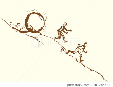 Vector drawing sketch of fanny comic situation Vector drawing sketch of fanny comic situation 101785382