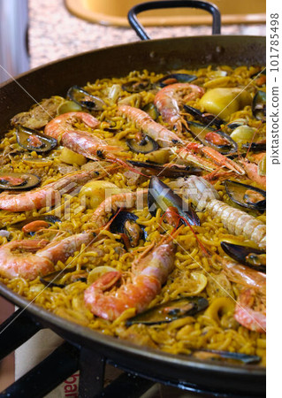 ready-made fidegua dish with seafood ready-made fidegua dish with seafood 101785498