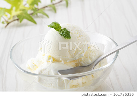 冰涼美味的香草冰淇淋 101786336