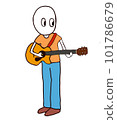 Illustration material: guitar player music musician musical instrument band stringed instrument person sound standing 101786679
