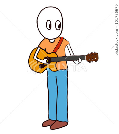 Illustration material: guitar player music musician musical instrument band stringed instrument person sound standing Illustration material: guitar player music musician musical instrument band stringed instrument person sound standing 101786679