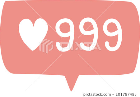 999 heart like icon sticker - Stock Illustration [101787483] - PIXTA