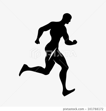 Vector abstract runner and personal trainer. 101788172