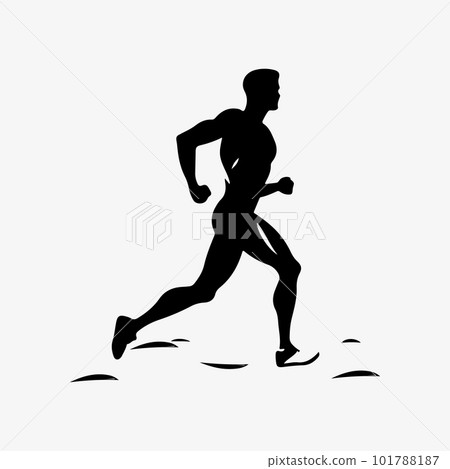 Vector abstract runner and personal trainer. 101788187