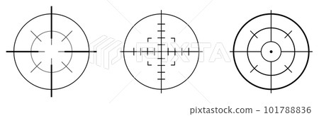 Illustration of matching the target to the target with a sighting device 101788836