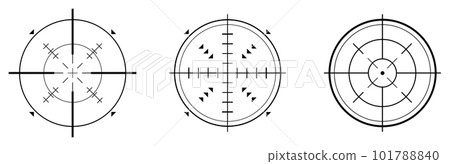 Illustration of matching the target to the target with a sighting device 101788840