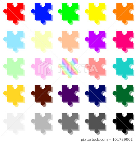 Puzzle pieces and colorful shadows Set of 25 101789001