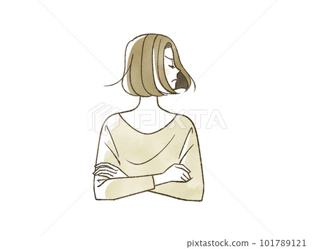 Angry woman with arms folded Angry woman with arms folded 101789121
