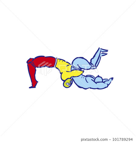 German suplex hold professional wrestling professional wrestler person illustration 101789294