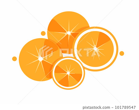 Freshly Cut: Whimsical Illustrations of Orange Slices on a White Background Freshly Cut: Whimsical Illustrations of Orange Slices on a White Background 101789547