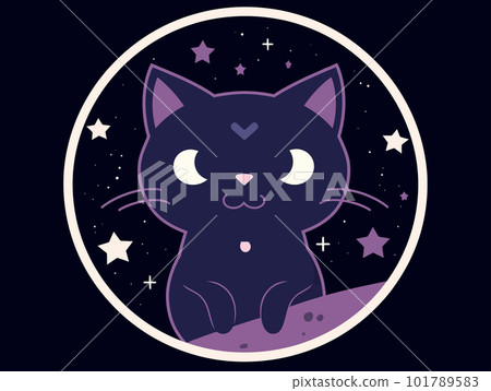 Luna Kitty: An Anime-inspired Icon in Moon-shaped Star Design 101789583