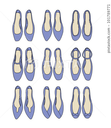 Illustration set of blue pumps Illustration set of blue pumps 101789771