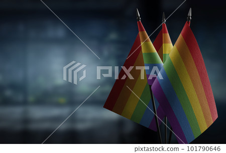 Small flags of the lgbt on an abstract blurry background Small flags of the lgbt on an abstract blurry background 101790646