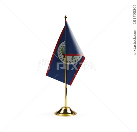 Small national flag of the Belize on a white background Small national flag of the Belize on a white background 101790805
