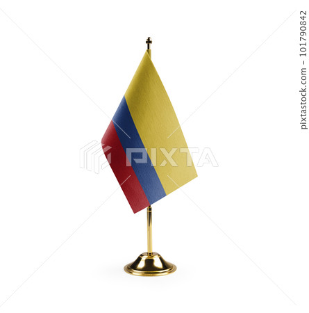 Small national flag of the Colombia on a white background Small national flag of the Colombia on a white background 101790842