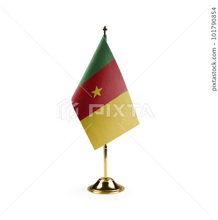 Small national flag of the Cameroon on a white background Small national flag of the Cameroon on a white background 101790854