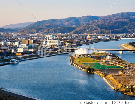 Ishinomori Manga Museum and Kawamachi Open Park seen from Mt. Hiyori, Ishinomaki City, Miyagi Prefecture Ishinomori Manga Museum and Kawamachi Open Park seen from Mt. Hiyori, Ishinomaki City, Miyagi Prefecture 101791652