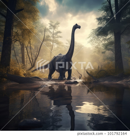 行走在森林中的腕龍：AI工作 101792164