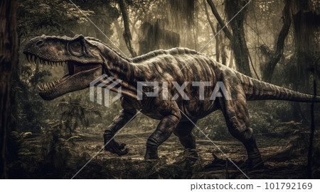 走在森林裡的霸王龍:AI作品 走在森林裡的霸王龍:AI作品 101792169