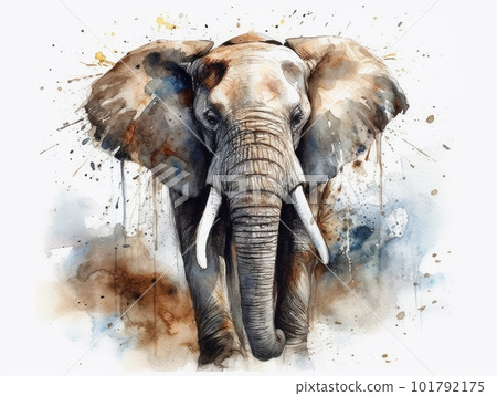 水彩風格的大象:AI 作品 水彩風格的大象:AI 作品 101792175
