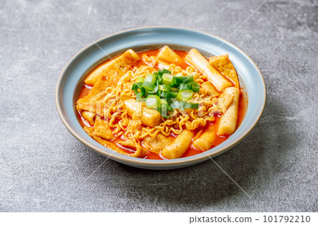 Rabokki, Korean style Stir-fried Instant Noodle : This dish is tteokbokki with ramen noodles. Tteokbokki is a spicy dish made with rice cake, vegetables, and fish cake, all stir-fried together in a go Rabokki, Korean style Stir-fried Instant Noodle : This dish is tteokbokki with ramen noodles. Tteokbokki is a spicy dish made with rice cake, vegetables, and fish cake, all stir-fried together in a go 101792210