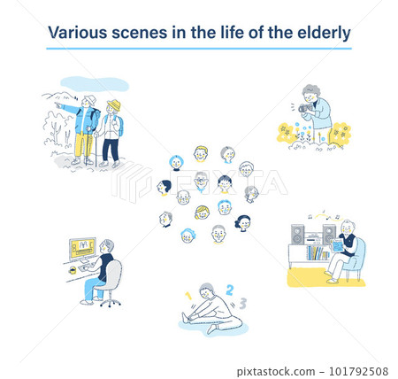 Various life scene sets for the senior generation Various life scene sets for the senior generation 101792508