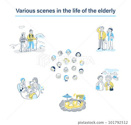 Various life scene sets for the senior generation Various life scene sets for the senior generation 101792512
