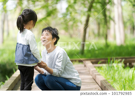 grandson and grandma portrait 101792985