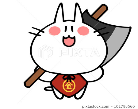 兒童節負重的金太郎貓子插畫素材 兒童節負重的金太郎貓子插畫素材 101793560