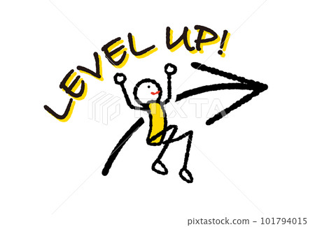 加強，水平，技能，箭頭插圖黃色 101794015