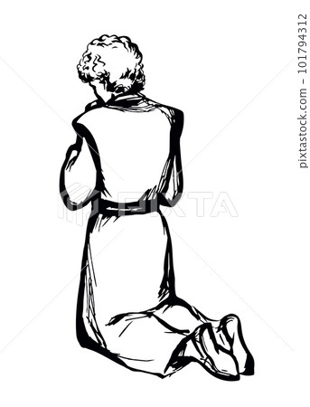Anointing for the kingdom. Vector drawing 101794312