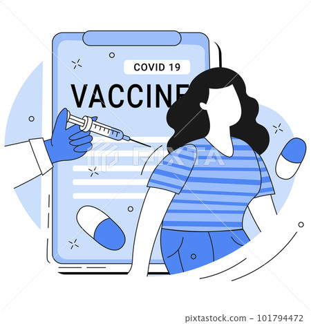 patient getting covid 19 vaccination illustration and vector 101794472
