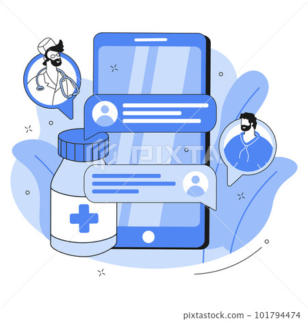 illustration doctor and patient consultation correspondence between patient and doctor 101794474