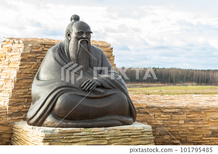 A statue of the ancestor of taoism sitting Laozi philosopher China (Lao Tzu) 101795485