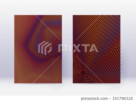 Cover design template set. Abstract lines modern brochure layout. Orange vibrant halftone gradients on wine red background. Delightful brochure, catalog, poster, book etc. Cover design template set. Abstract lines modern brochure layout. Orange vibrant halftone gradients on wine red background. Delightful brochure, catalog, poster, book etc. 101796328