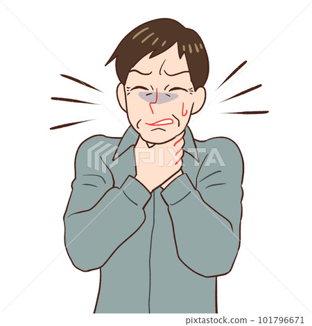 一個人窒息的插圖 一個人窒息的插圖 101796671