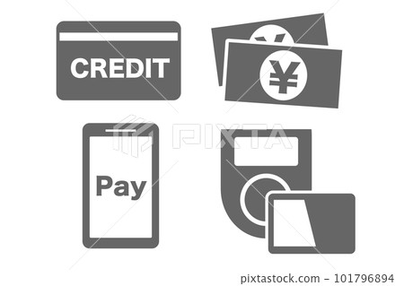 信用、現金、支付、電子貨幣圖標集合 101796894