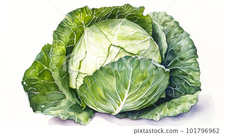 捲心菜水彩插圖“AI生成圖像” 101796962