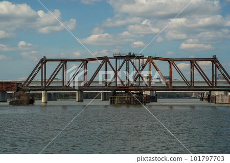 Long Bridge from cruise on potomac river washignton dc on riverboat water taxi 101797703