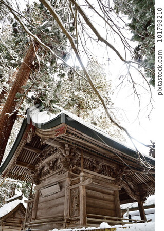 熊野大社在主神社後面的冬季（山形縣） 101798210
